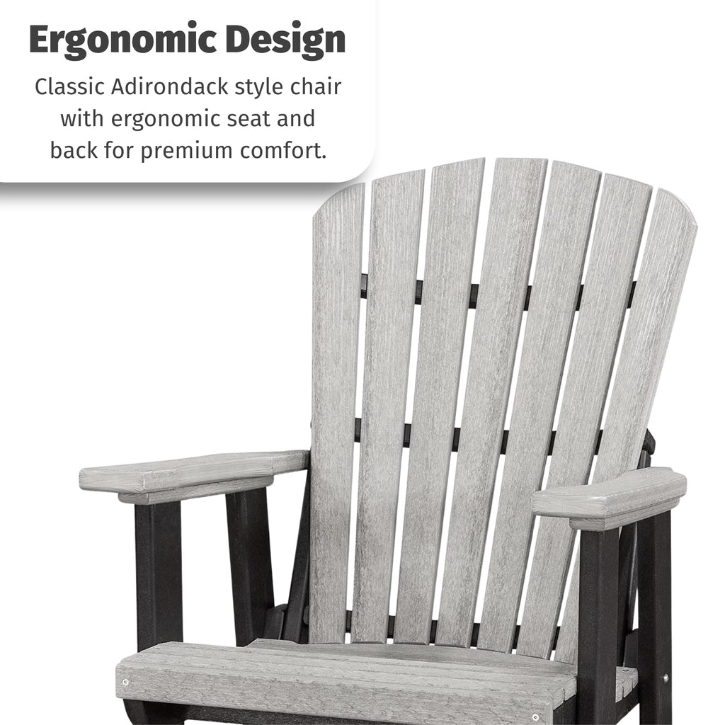 Tudor Brown Cedar Poly Adirondack Glider Outdoor Chair H724