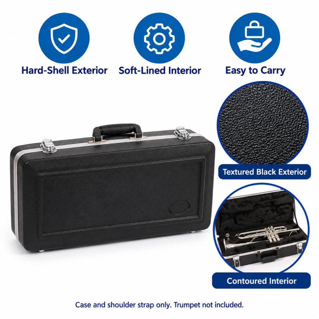 Lightweight ABS Hard Case for Bb Trumpet, Black X9046
