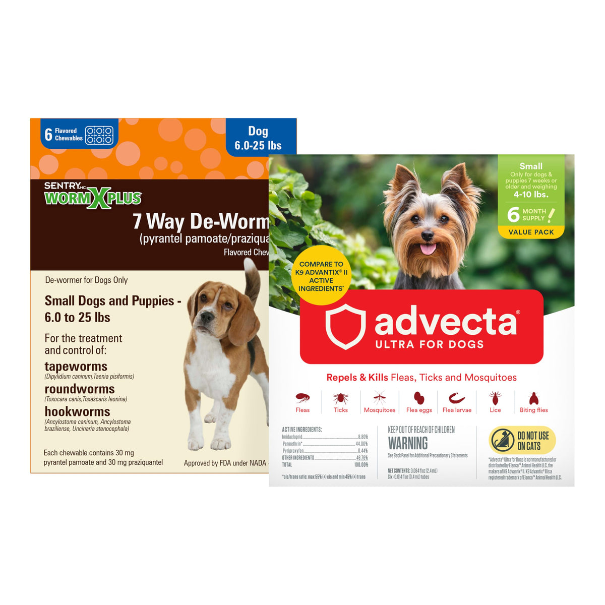 7 Way DeWormer and Flea and Tick Prevention for Small Dogs 6 Count K5133