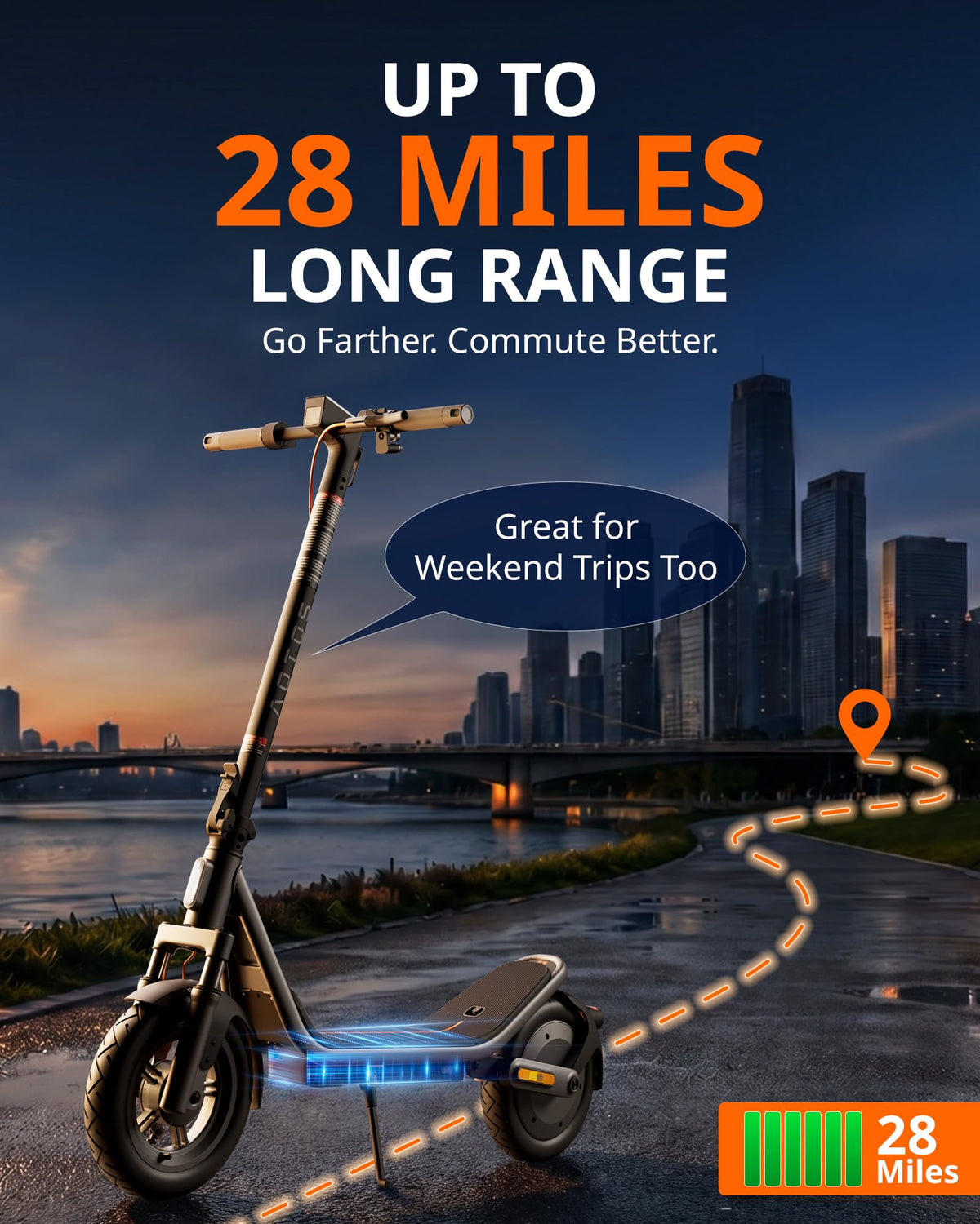 Electric Scooter for Adults, 20 MPH, 750W Peak Motor, 12" Tubeless Tires, Foldable O67796