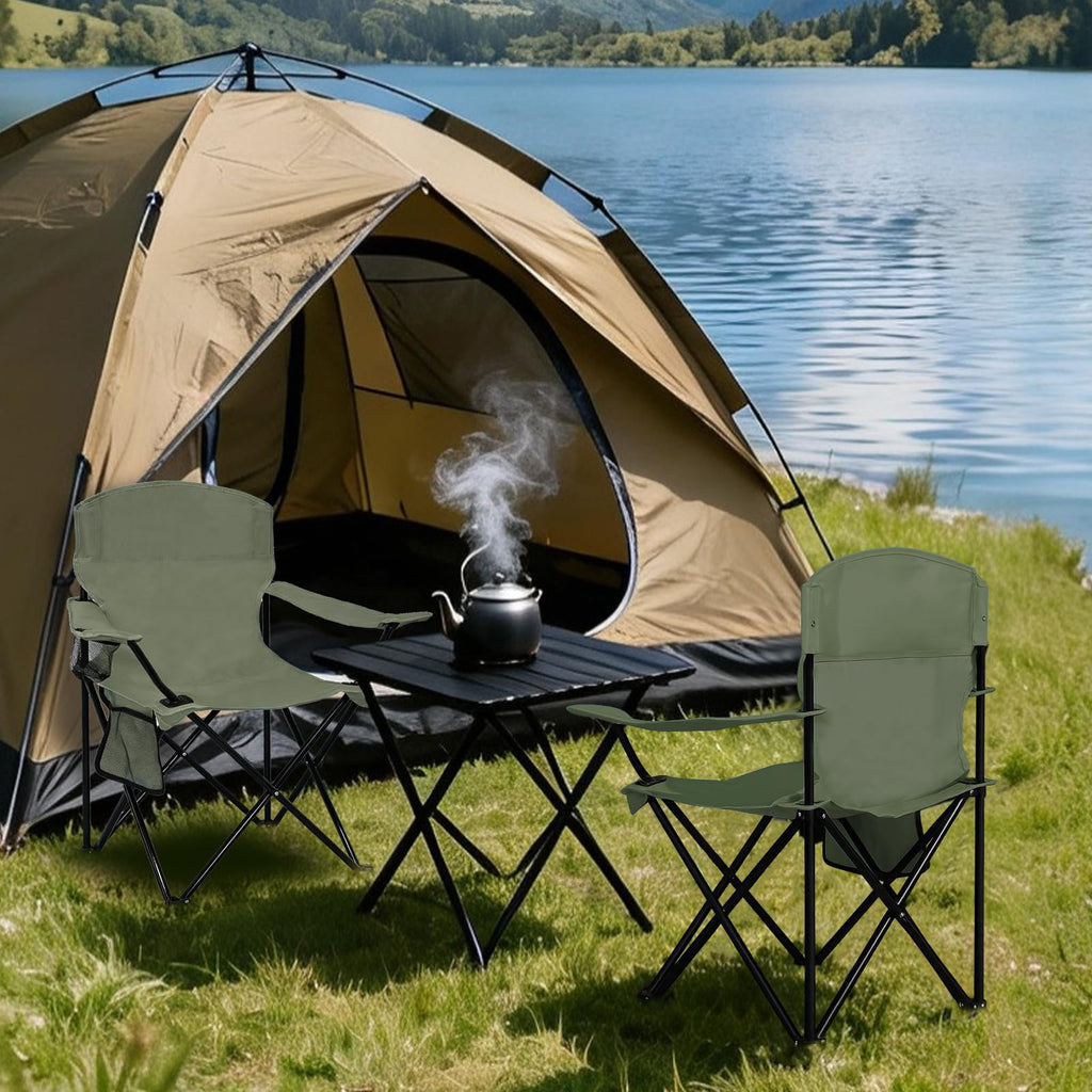 Camping Chair 2 Pack Portable Folding Chair Green X834