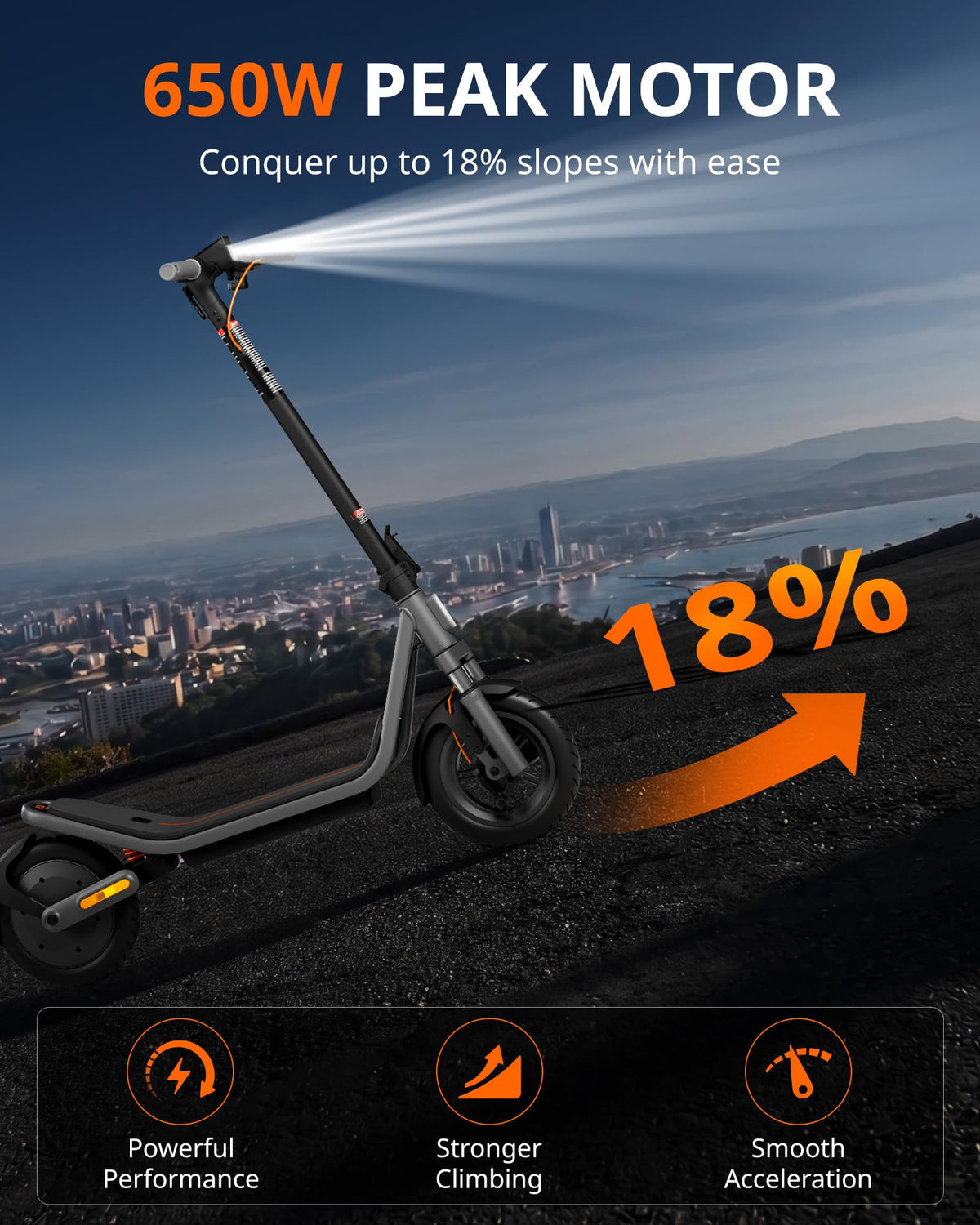 Electric Scooter for Adults, 20 MPH, 750W Peak Motor, 12" Tubeless Tires, Foldable O67796
