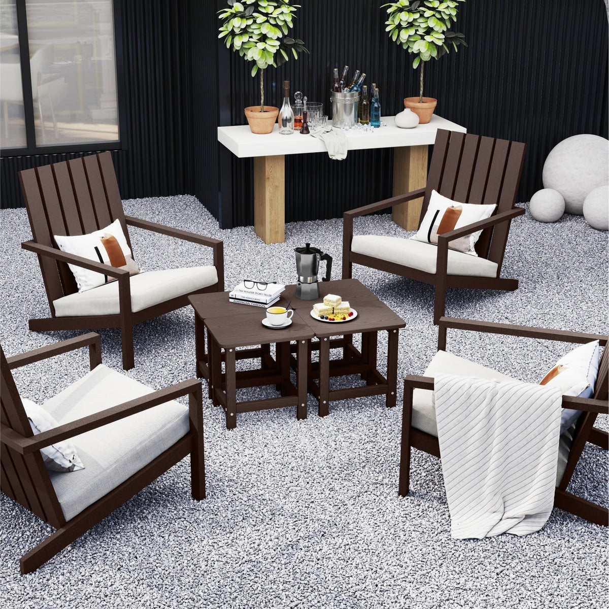 Set of 2 HDPE Outdoor Side Table J735