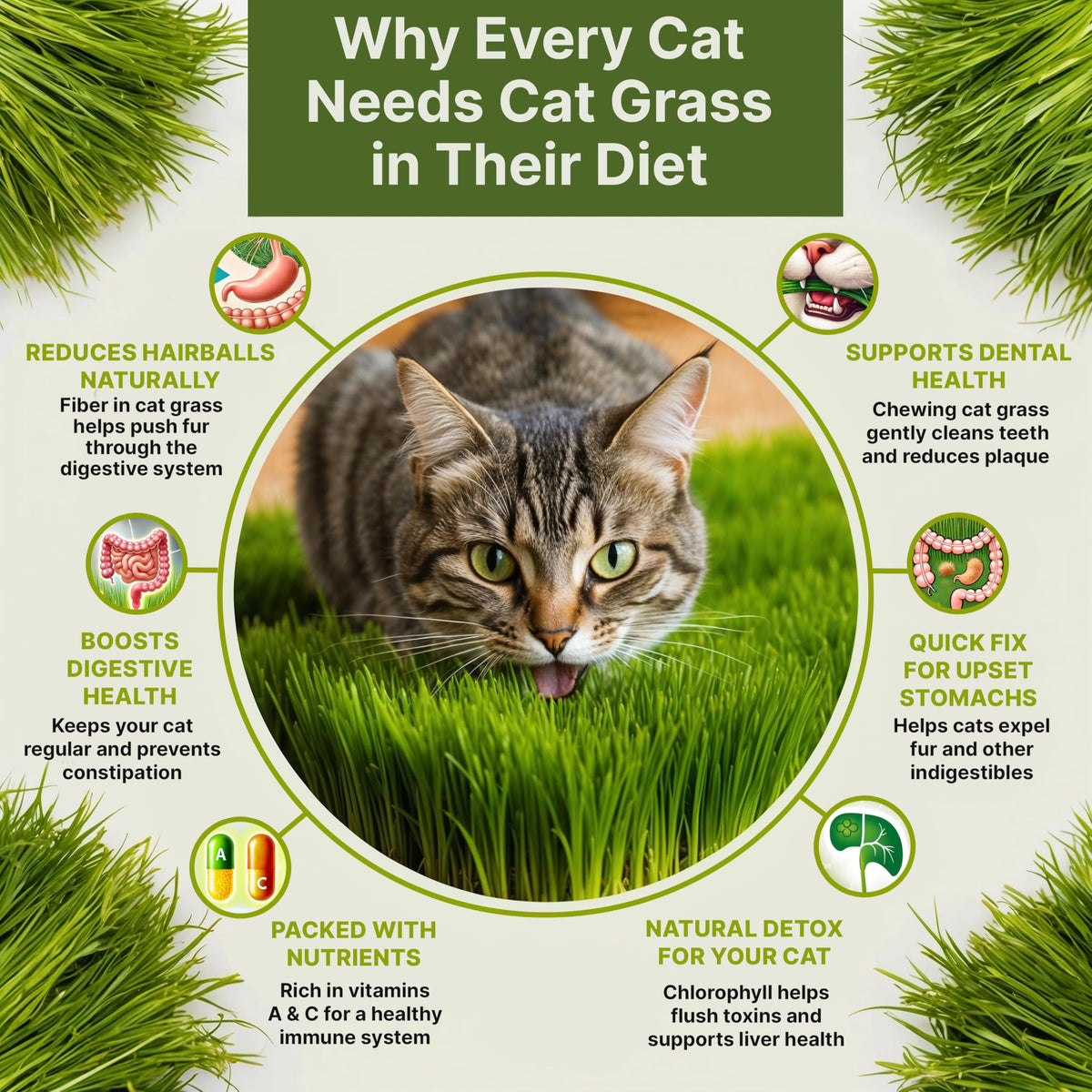Cat Grass Seeds Mix 16 oz Non-GMO Heirloom N480439