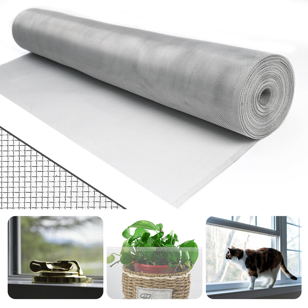Aluminum Window Screen Mesh Roll 48 in x 100 ft 18x16 Mesh G12383