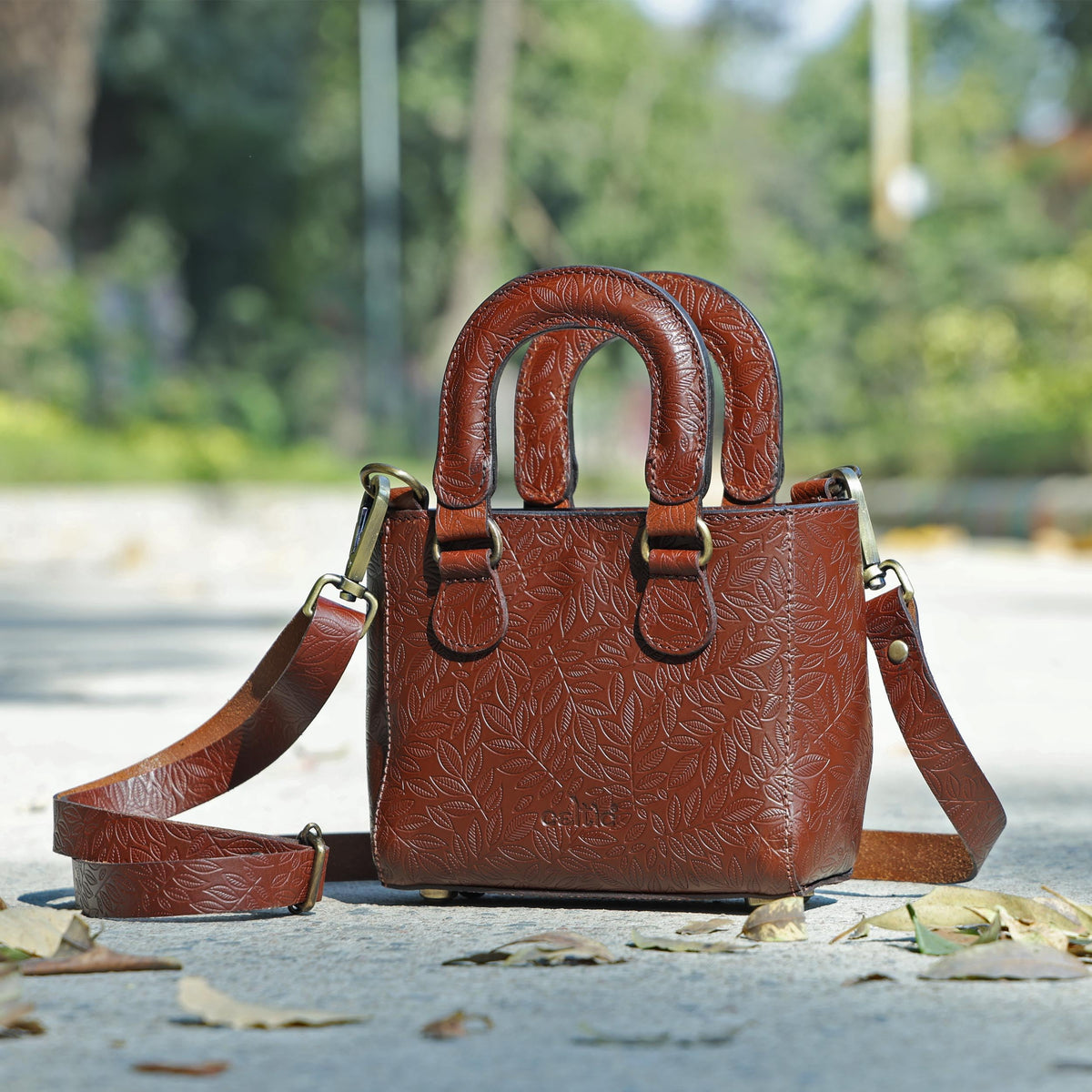 Genuine Leather Mini Tote Crossbody Bag H164020