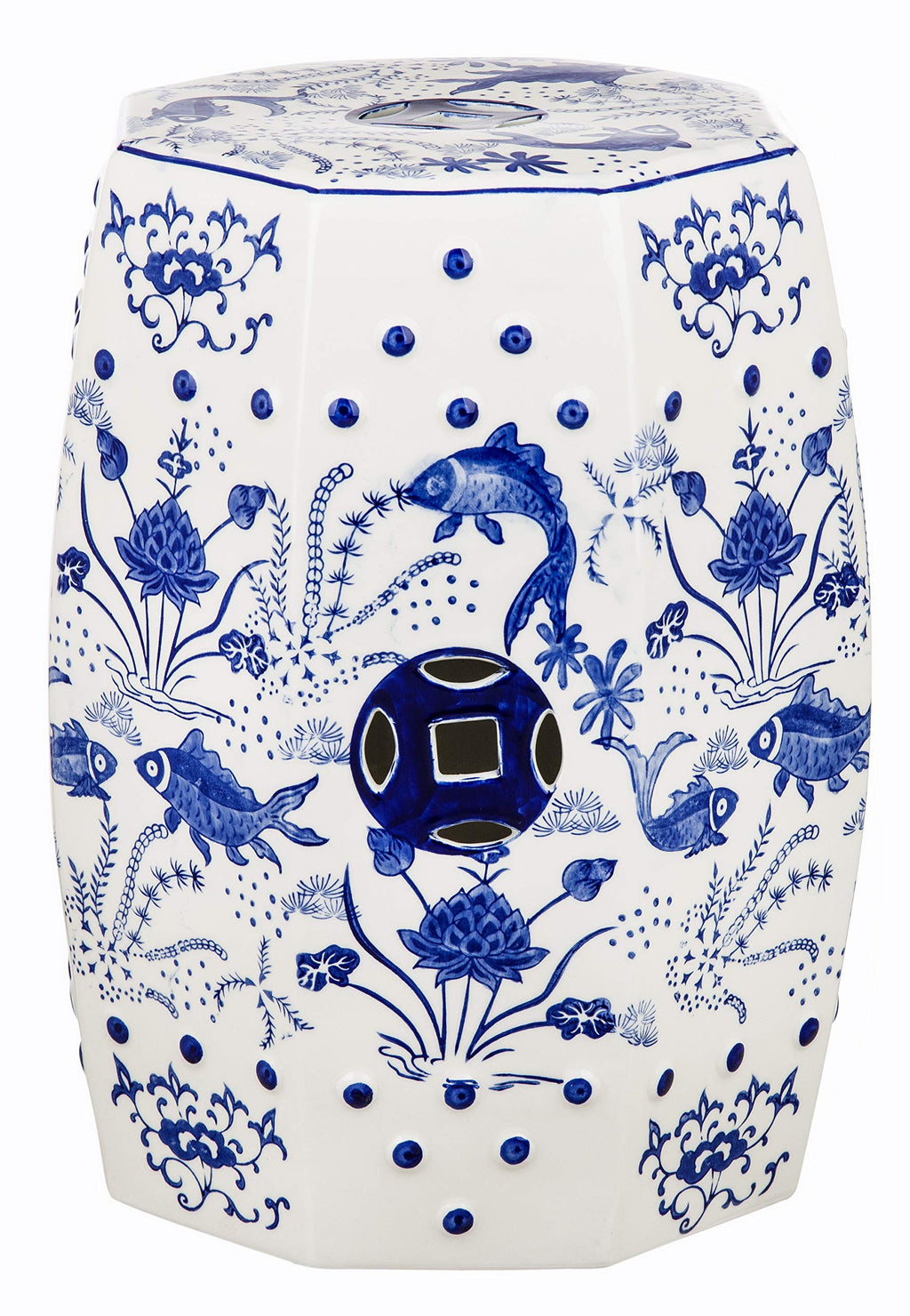 Blue Ceramic Garden Stool K109