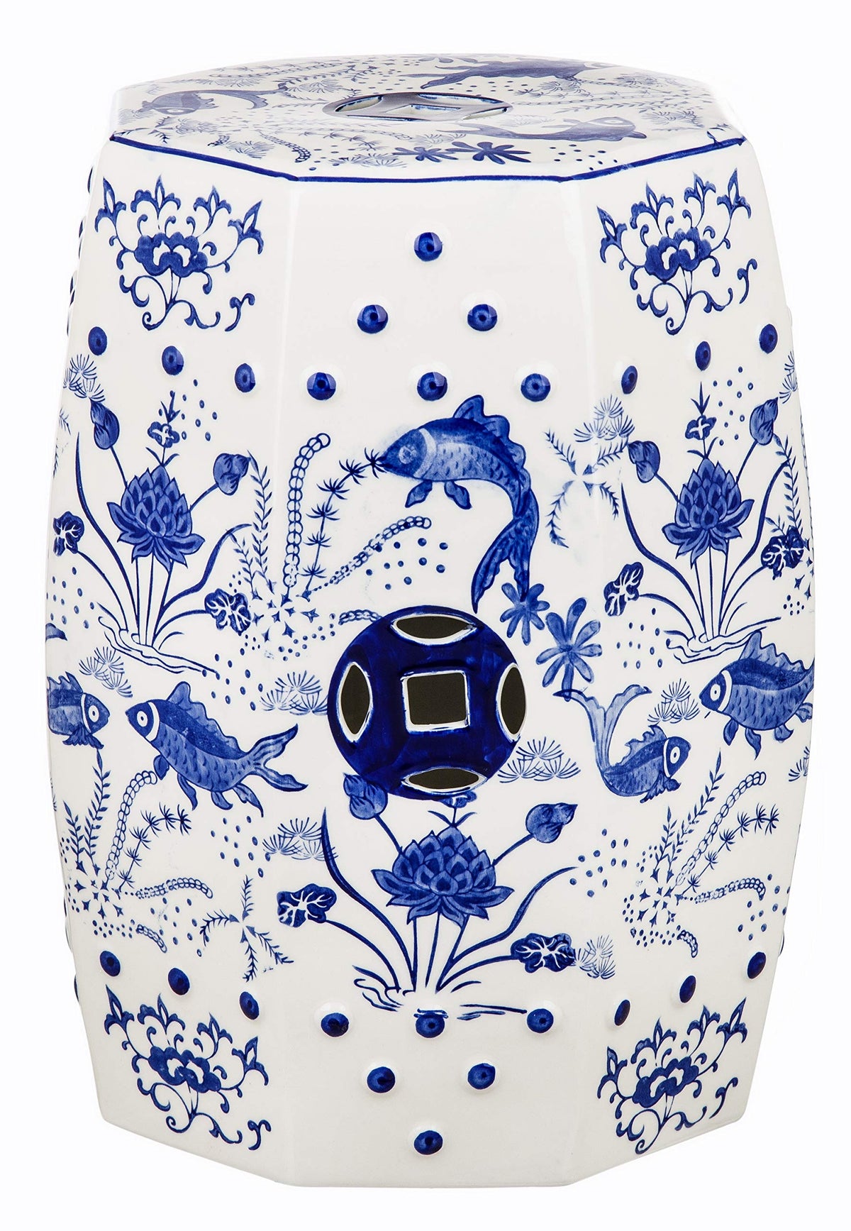 Blue Ceramic Garden Stool K109